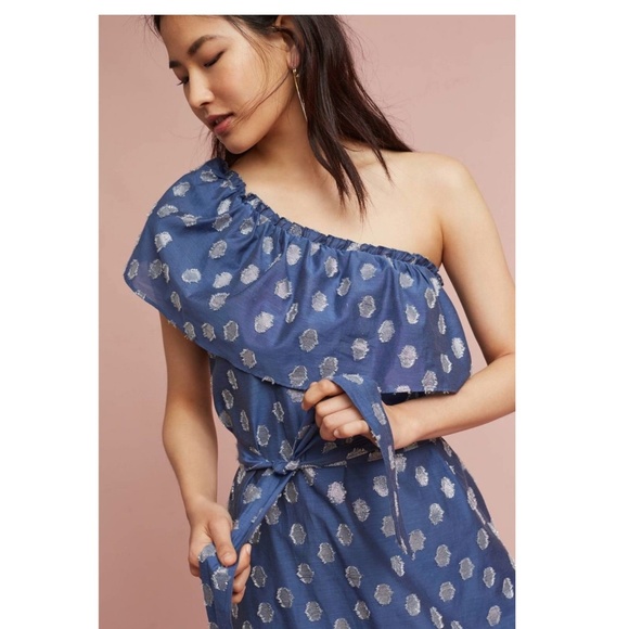 Anthropologie Shoshanna Mykonos One-Shoulder Dress - Picture 4 of 8